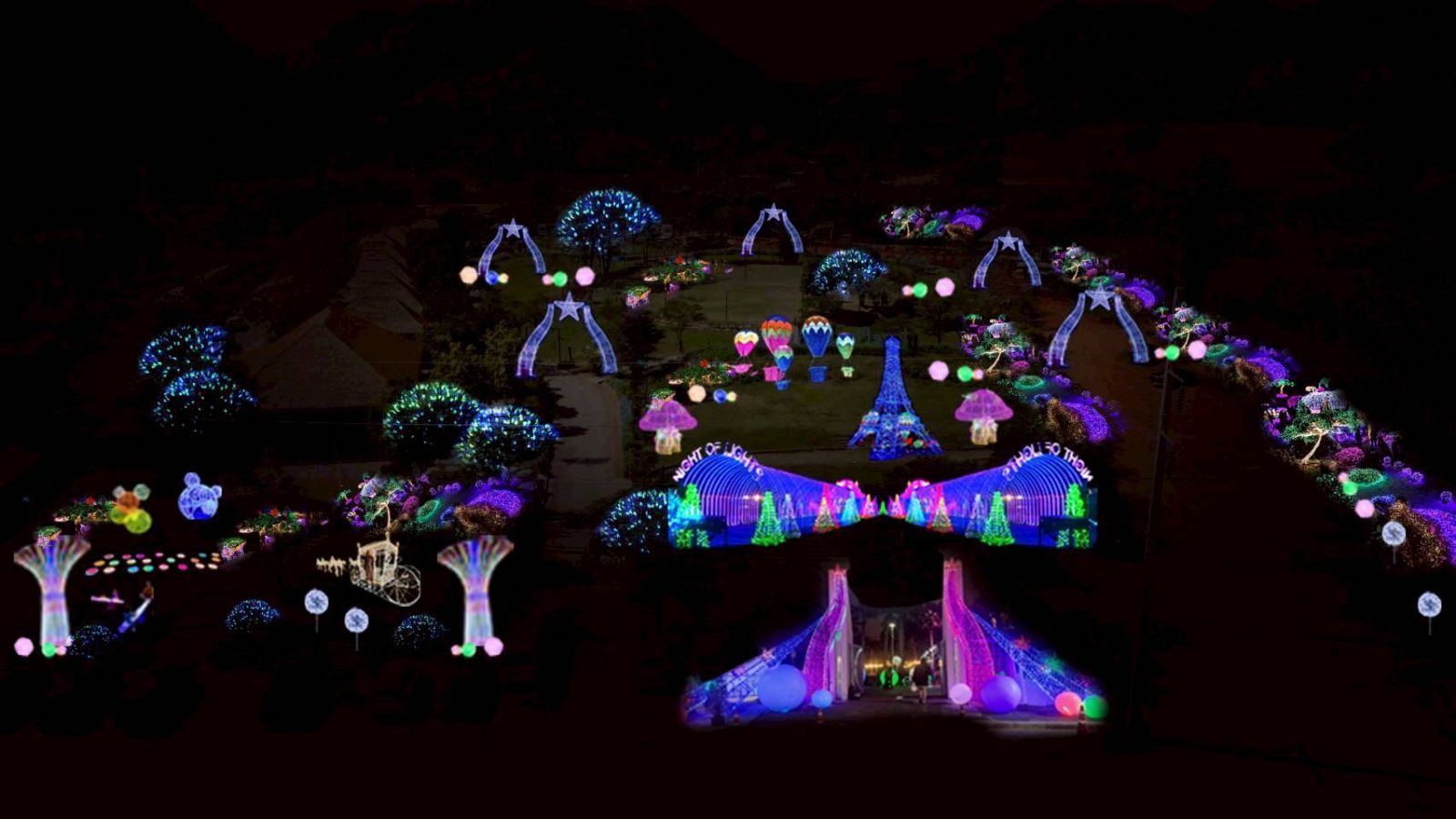 รับผลิต ขาย ออกแบบตกแต่ง งานโคมไฟ รับจัดงาน อีเวนท์ EVENT   LED  park 0848009456   LED park